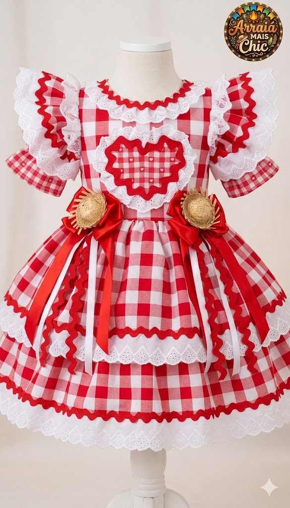 Vestido de Festa Junina – Doce Paixão Vermelha ❤️