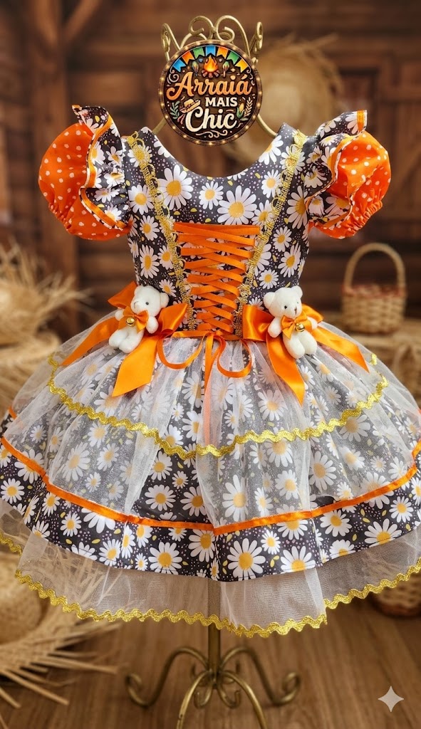 Vestido Caipira Margarida Encantada